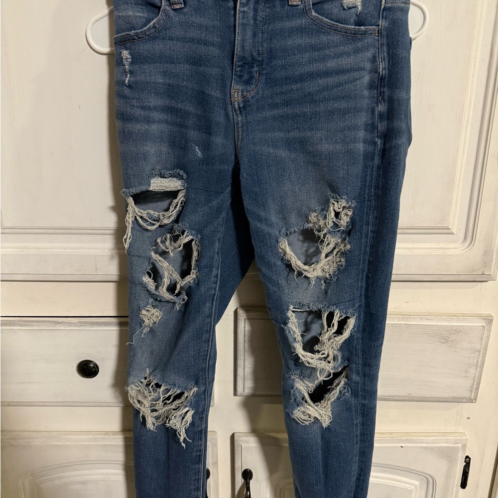 American Eagle Outfitters Ripped Blue Skinny Jeans